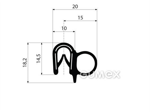 GUMMIPROFIL PIRELI U-FORM MIT SEITLICHER DICHTUNG - DICHTUNG MIT ARMIERUNG - PVC